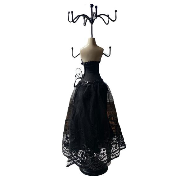 Black Formal Gown Mannequin Elegant Dress Jewelry Necklace Stand Display - Picture 3 of 15